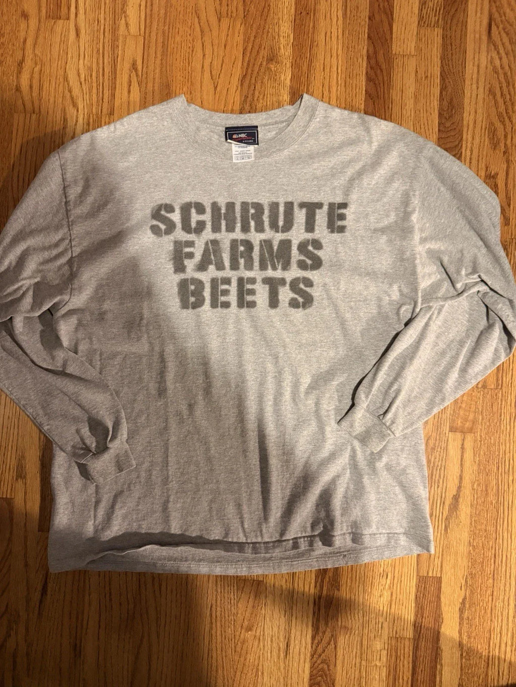Vintage The Office T Shirt Mens XL Gray Long Sleeve Schrute Farm Beats Preowned