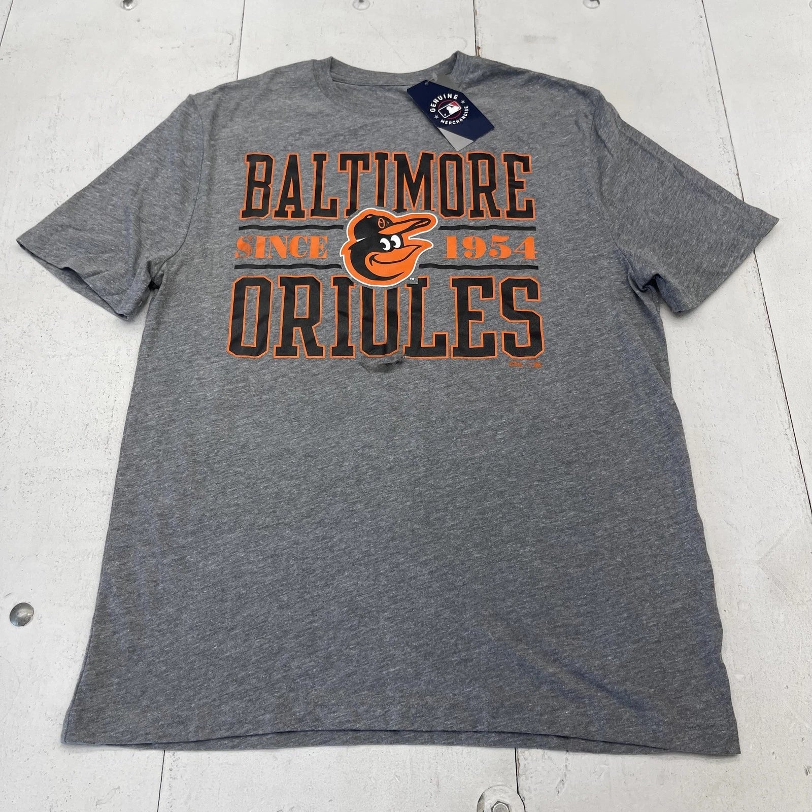 Baltimore Orioles Shirt Mens Large Gray MLB Baseball Graphic Tee CSA Crewneck