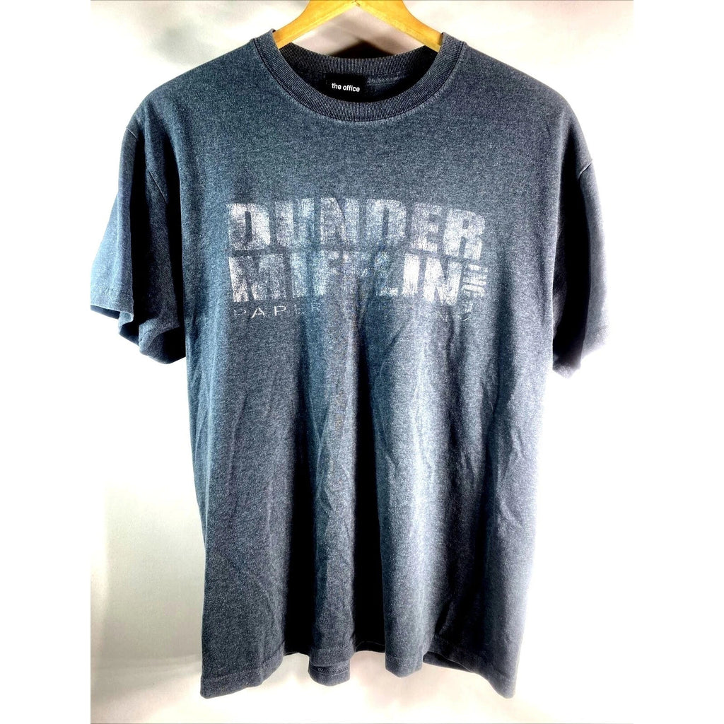 The Office Dunder Mifflin Paper Factory Distressed Gray T-Shirt Men's Medium 40"