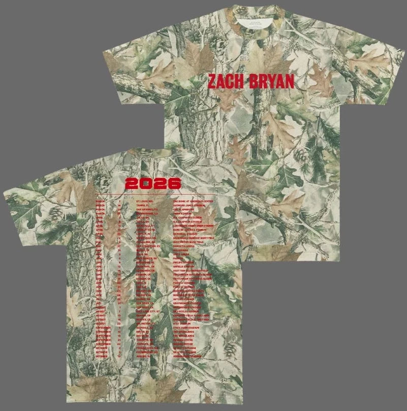 Zach Bryan Tour With Heaven On Top Tour 2026 3D T-Shirt