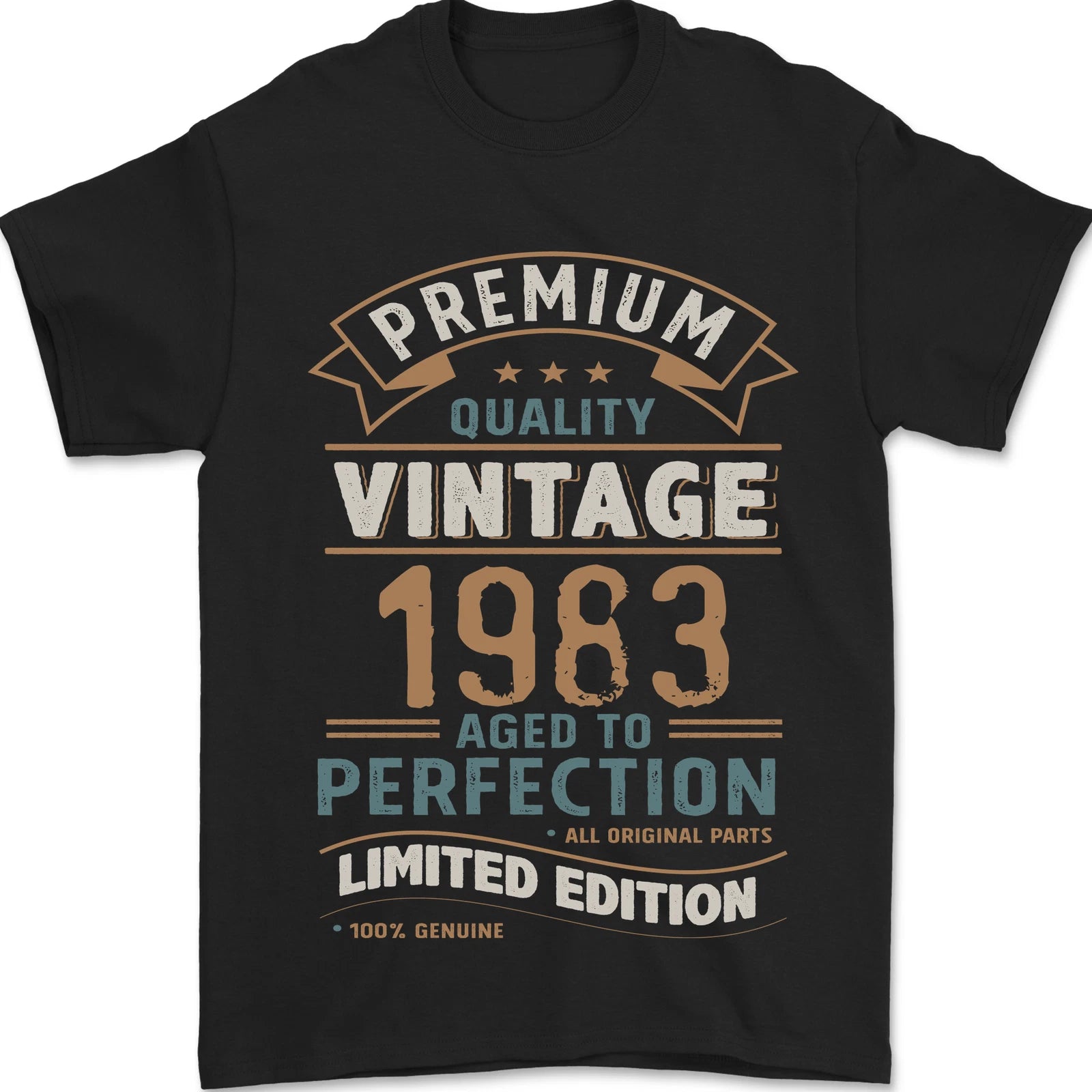 Premium Vintage 43rd Birthday 1983 Mens T-Shirt 100% Cotton