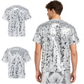 Men Dance Top With Fully Lining Tee Daily Wear T-shirt Vacations Allover Disco