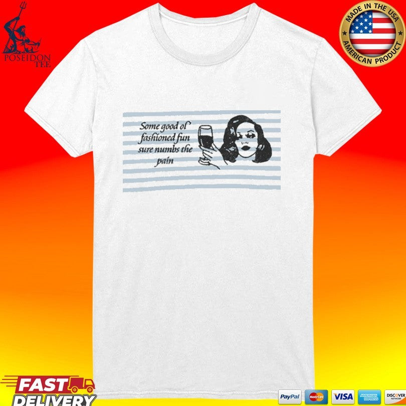Sabrina Carpenter Some Good Ol’ Fashioned Fun Sure Numbs The Pain Striped T-shirt