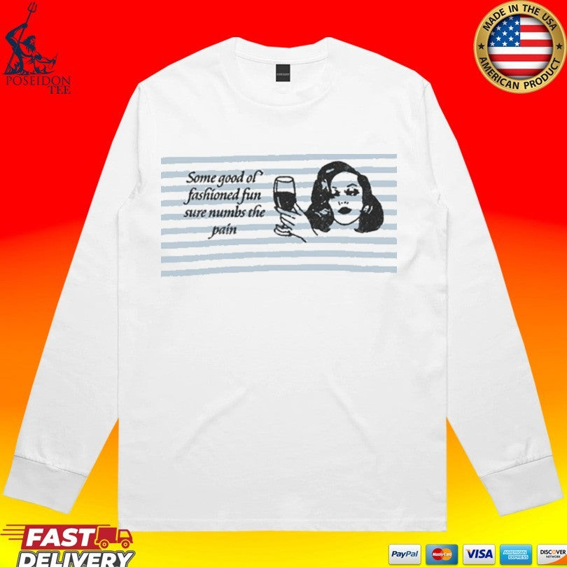 Sabrina Carpenter Some Good Ol’ Fashioned Fun Sure Numbs The Pain Striped T-shirt
