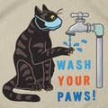 Wash Your Paws Cat Wearing Face Mask at Sink