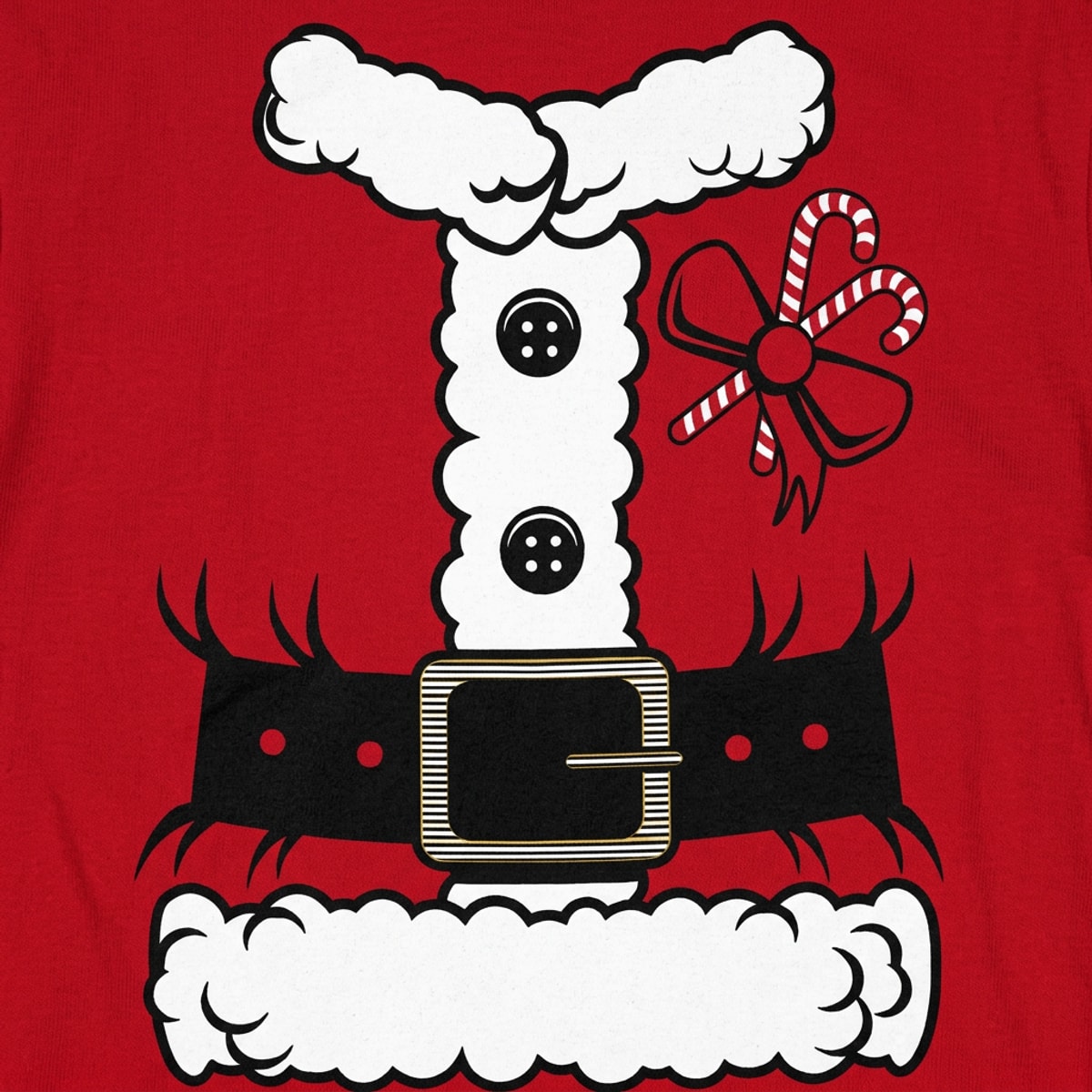 Santa Costume with Belt and Candy Cane Bow