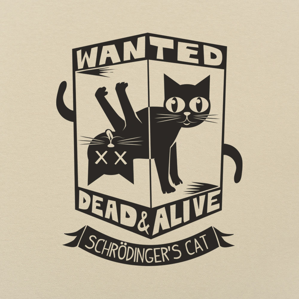 Schrodinger's Cat Wanted Dead and Alive Quantum Physics Box