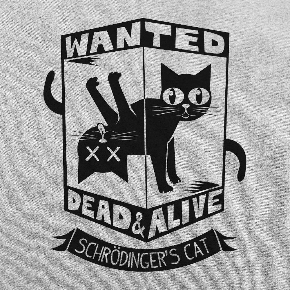 Schrodinger's Cat Wanted Dead and Alive Quantum Physics Box
