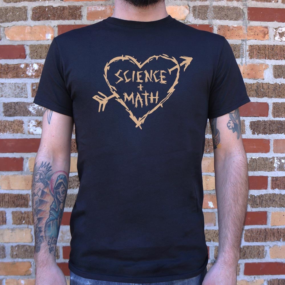 Science Loves Math Carved Heart with Arrow