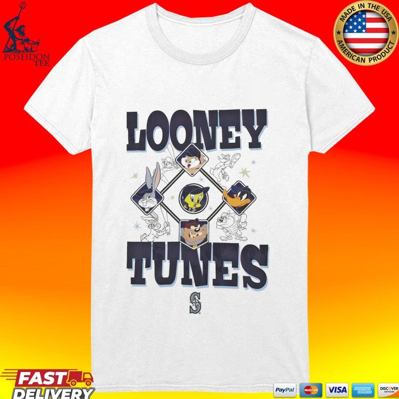 Seattle Mariners Looney Tunes Around the Bases T-shirt