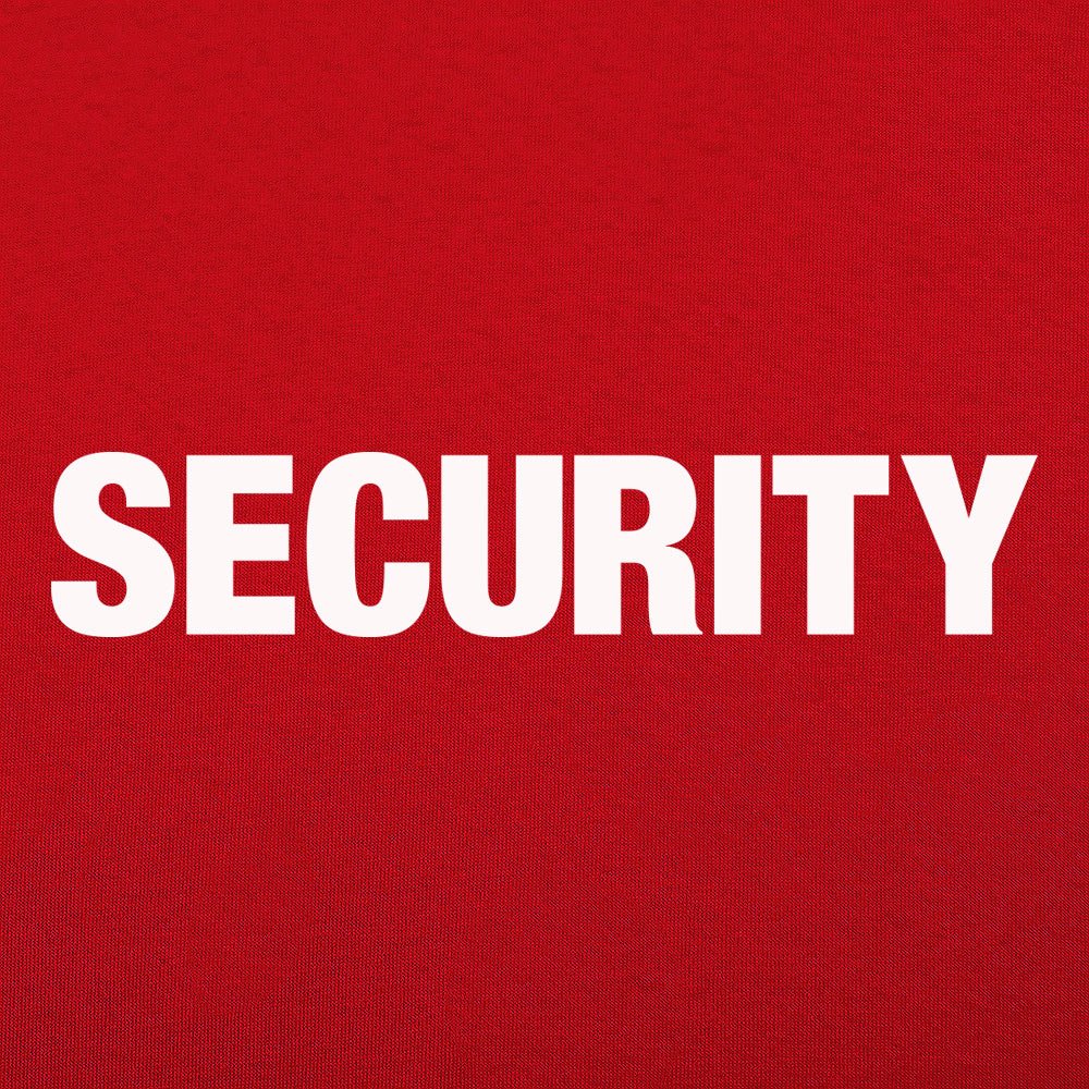 Security Bouncer Staff Costume Text Design