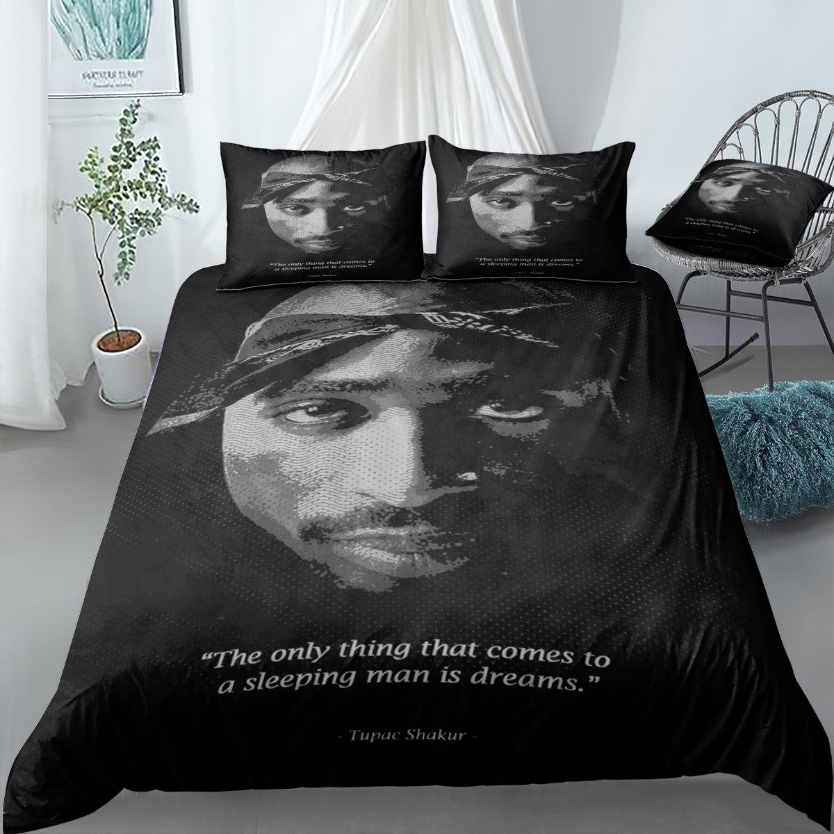 shakur quotes Bedding Set (Duvet Cover & Pillow Shams)
