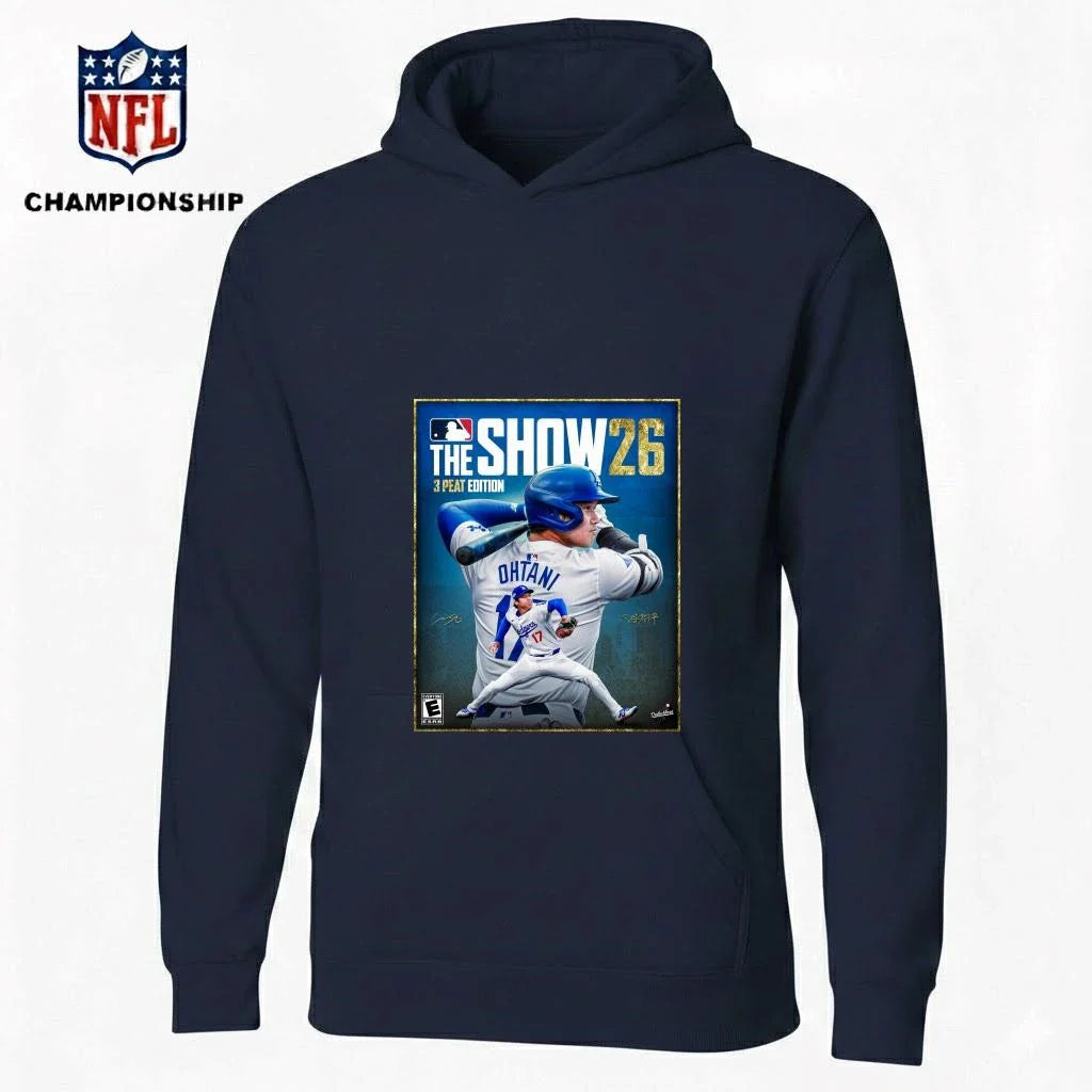 Shohei Ohtani MLB The Show 26 3 Peat Edition Cover Art Poster Los Angeles Dodgers Baseball 2026 Game Artwork Shirt