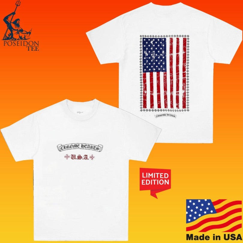 Showroomla Chrome Hearts ‘usa Flag T-shirt