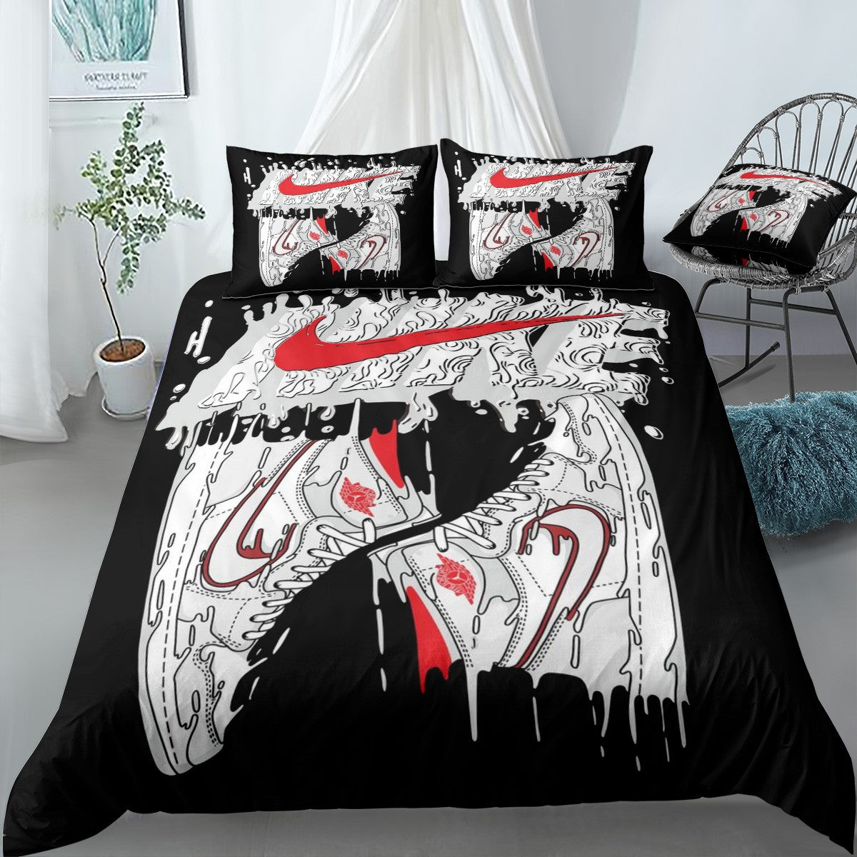 sneakers art Bedding Set (Duvet Cover & Pillow Shams)
