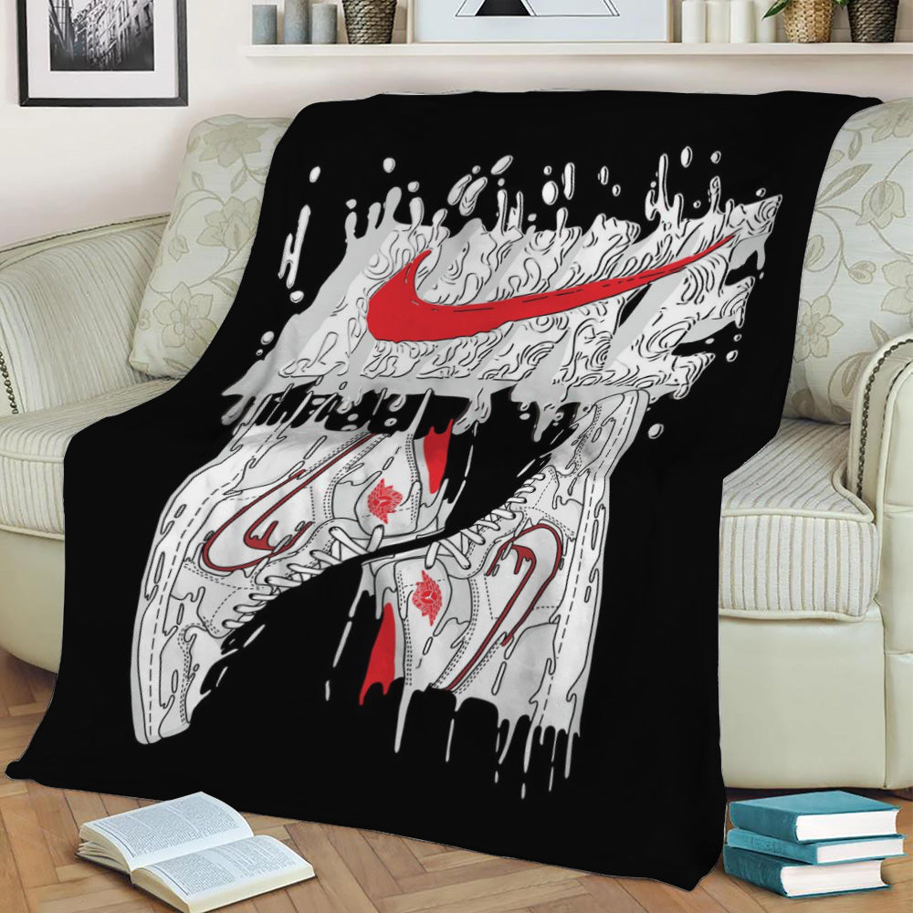 sneakers art Fleece Throw Blanket