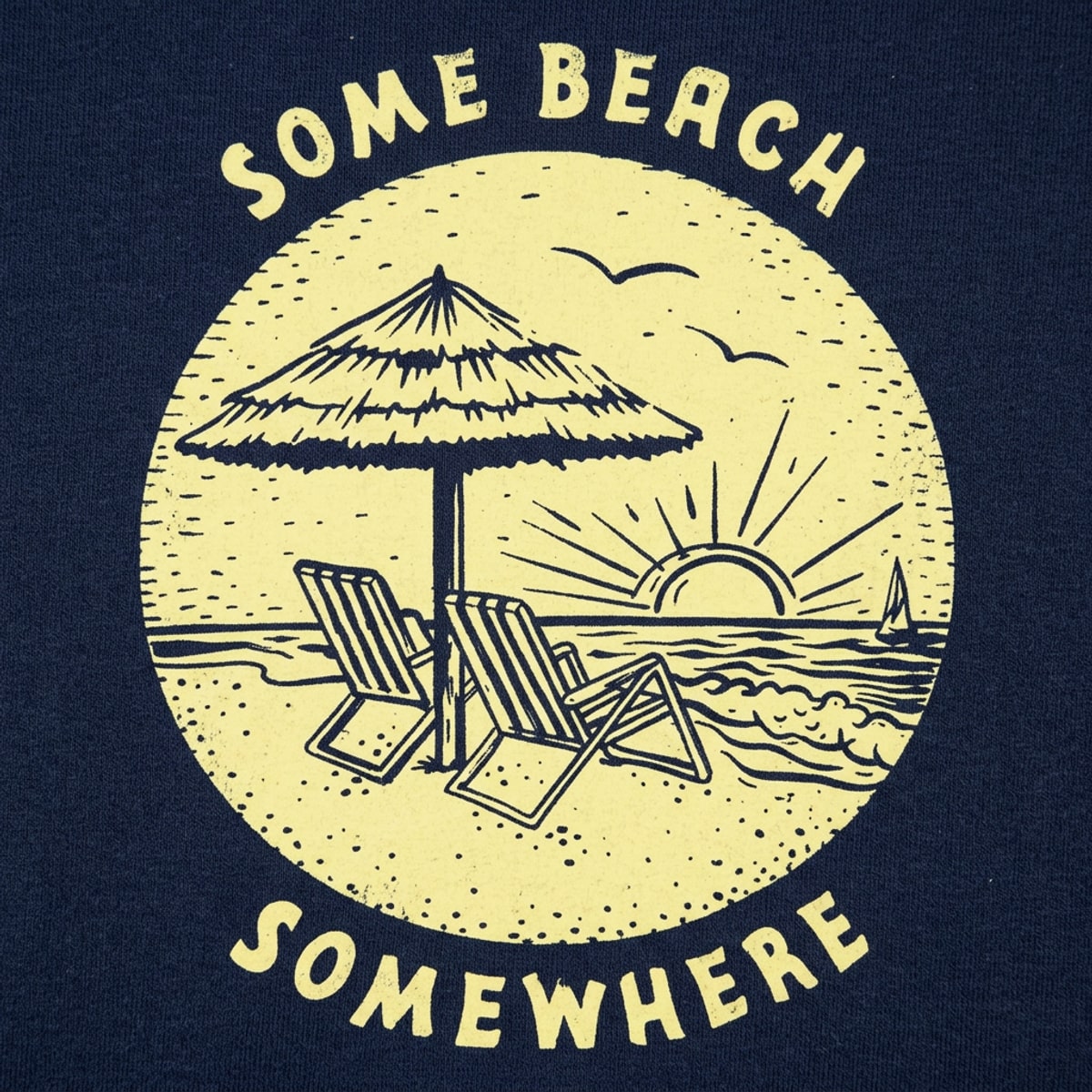 Some Beach Somewhere Funny Graphic