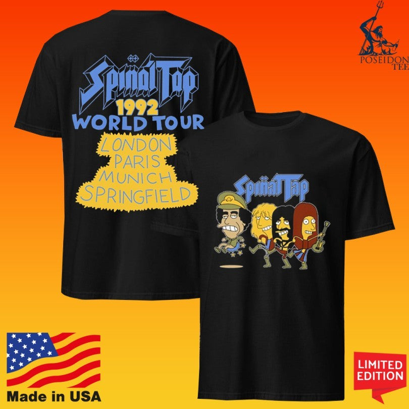 Spinattap 1992 World Tour London Paris Munich Springfield Gaddafi T-shirt