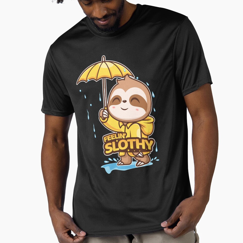 Cute Sloth in Raincoat – Feelin’ Slothy Umbrella Sloth Design by NicolasMar