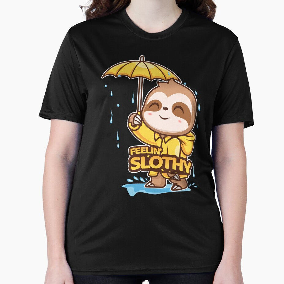 Cute Sloth in Raincoat – Feelin’ Slothy Umbrella Sloth Design by NicolasMar