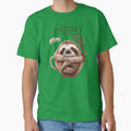 sleeping sloth animal classic tshirt by anandsiva2703