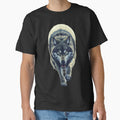 Running Wolf – Fierce Grey Wolf with Glowing Eyes T-Shirt Design by Mitaudesign