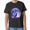 Cosmic Wolf Moon Galaxy Howling Wolf Celestial Art by Crystal Moon
