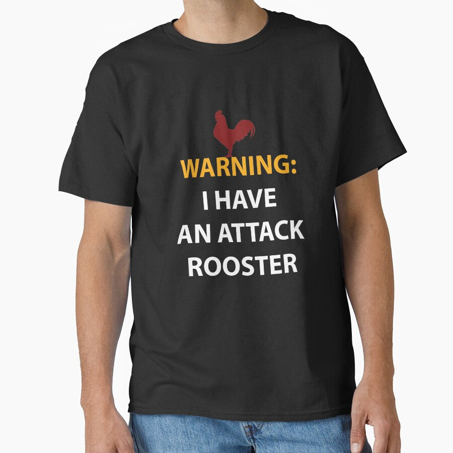 Chicken Gag Gift Funny Attack Rooster Shirt by drwigglebutts