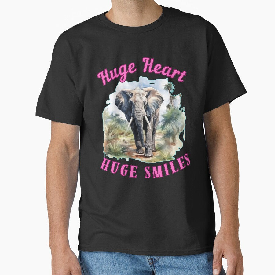 Huge Heart, Huge Smiles. elephant saying by ElephantVibes