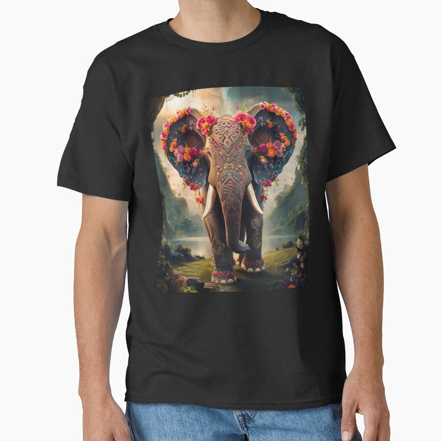 Elephant Portrait. floral elephant, whimsical elephant, colorful elephant by ElephantVibes