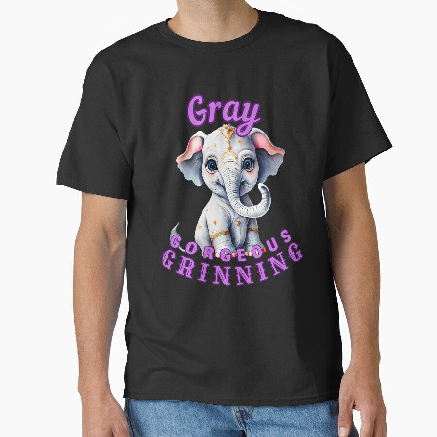 Gray, Gorgeous, Grinning. elephant face by ElephantVibes