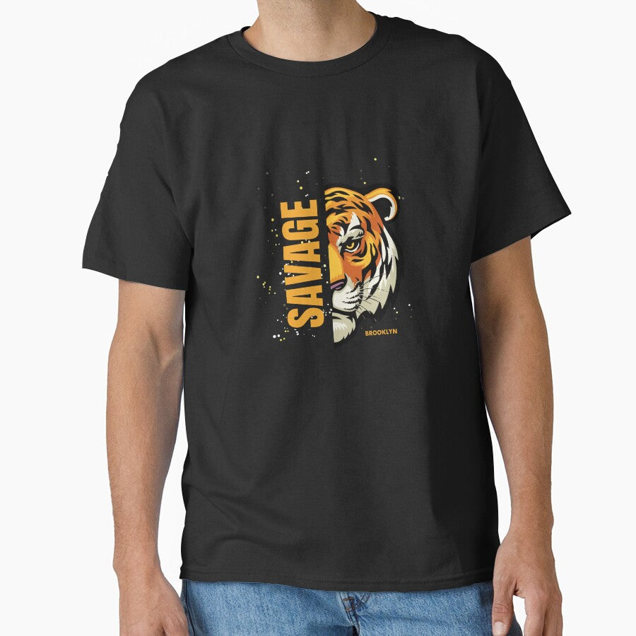 Savage Tiger Face Brooklyn Streetwear Wild Animal Graphic Design by Electromartprint