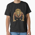 Lion Alpha Strength Tattoo Art | One Finger Push Up Lion Gym Design | Japanese Irezumi Fitness Illustration by ColorSplash123