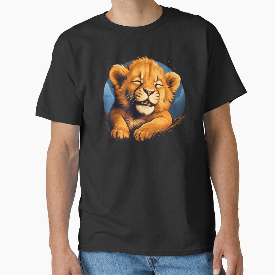 Adorable little young kawaii lion cub illustration by NBSStore