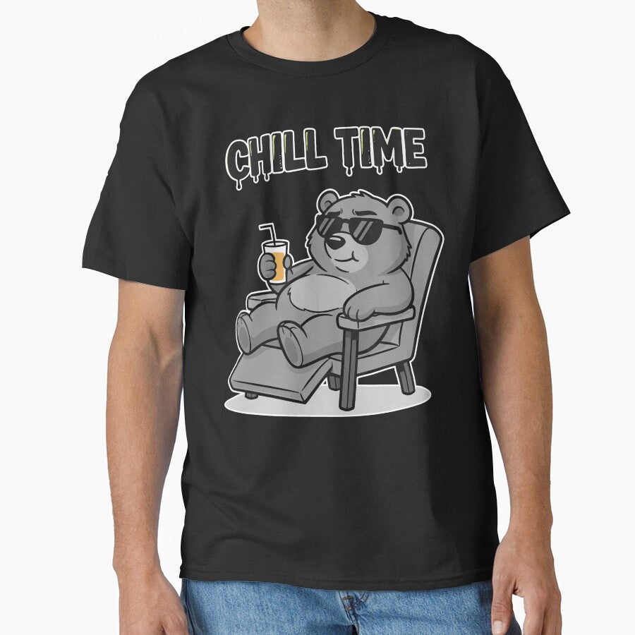 Chill Time Bear Sunglasses Relaxing Cartoon by Taridesign