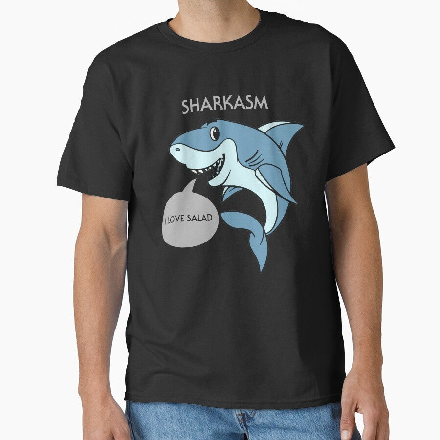 Sharkasm I Love Salad Shark Art Shark Teeth Shark Bite Shark Birthday Party Gift by TeesByDesign