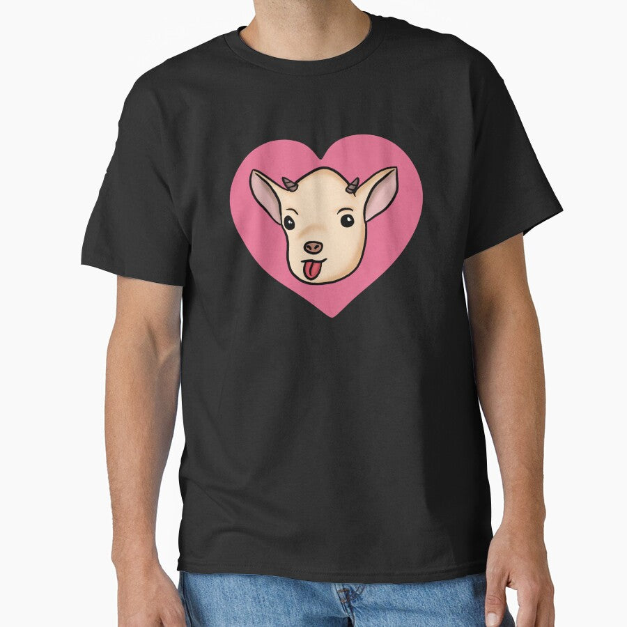 Funny Goat Pink Heart by Mochi-Merch