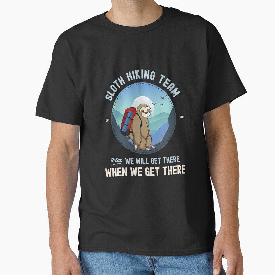 Sloth Hiking Tshirt, Sloth Hiking Team by SeleneFrances