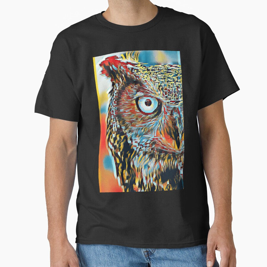 Urban Pop Art Portrait Great Horned Owl Bird Face by TheWildFlix