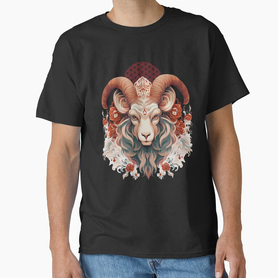 Vintage Goat  --black Background by CosmicNook1