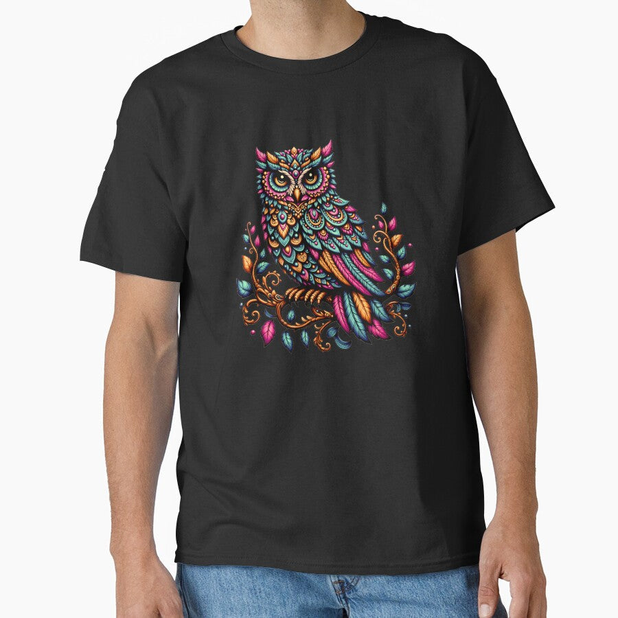 Colorful Mandala Owl – Boho Ornamental Owl Art, Vibrant Folk Bird Illustration by ArcticFoxStudio