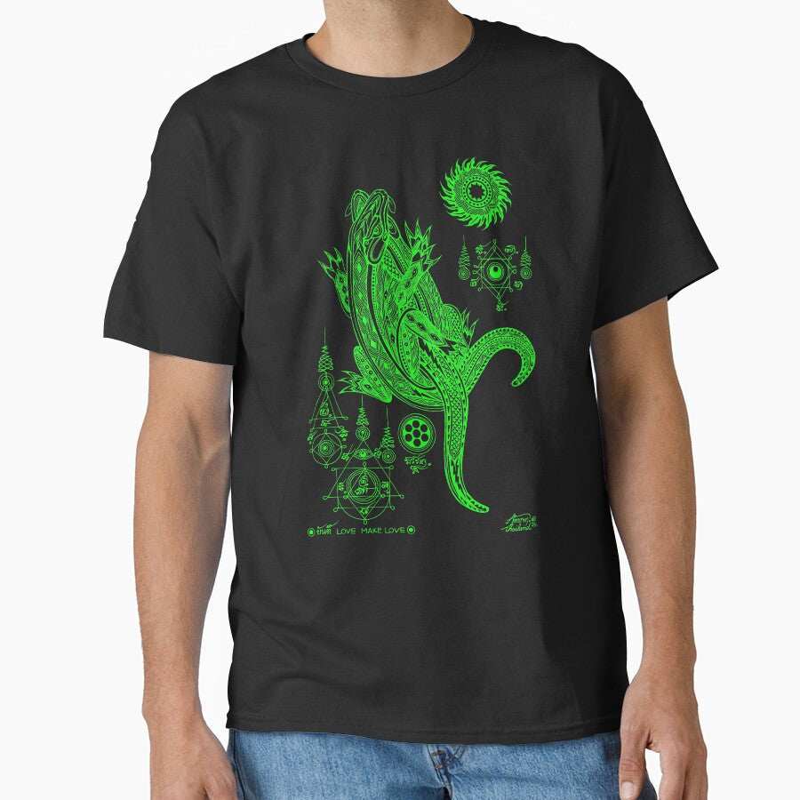 Thai traditional art of Talisman (Gecko) Green color. by AmornGallery