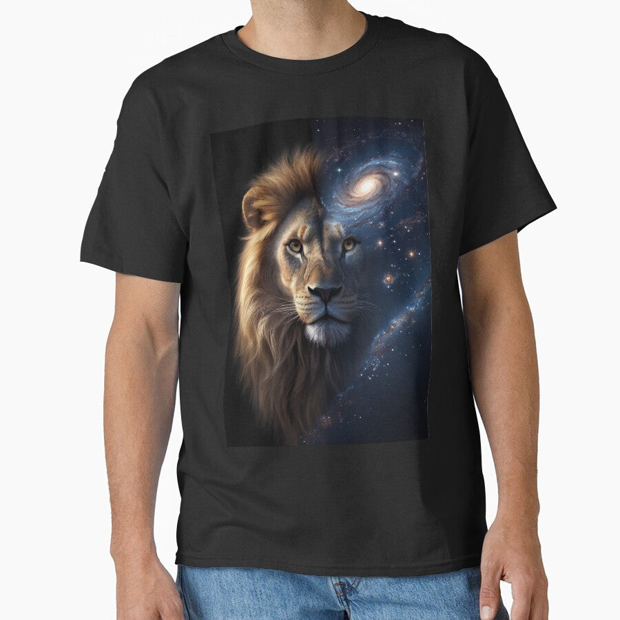 Cosmic Lion – Hyper-Realistic Lion Portrait Dissolving into Galaxy and Stars by ArtiQreate