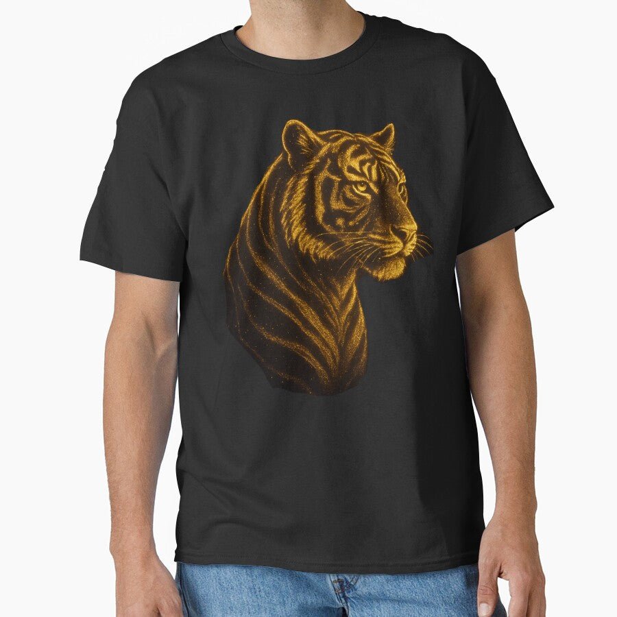 Golden Tiger Glow | Mystical Sparkling Tiger Silhouette by WhyNotZuK