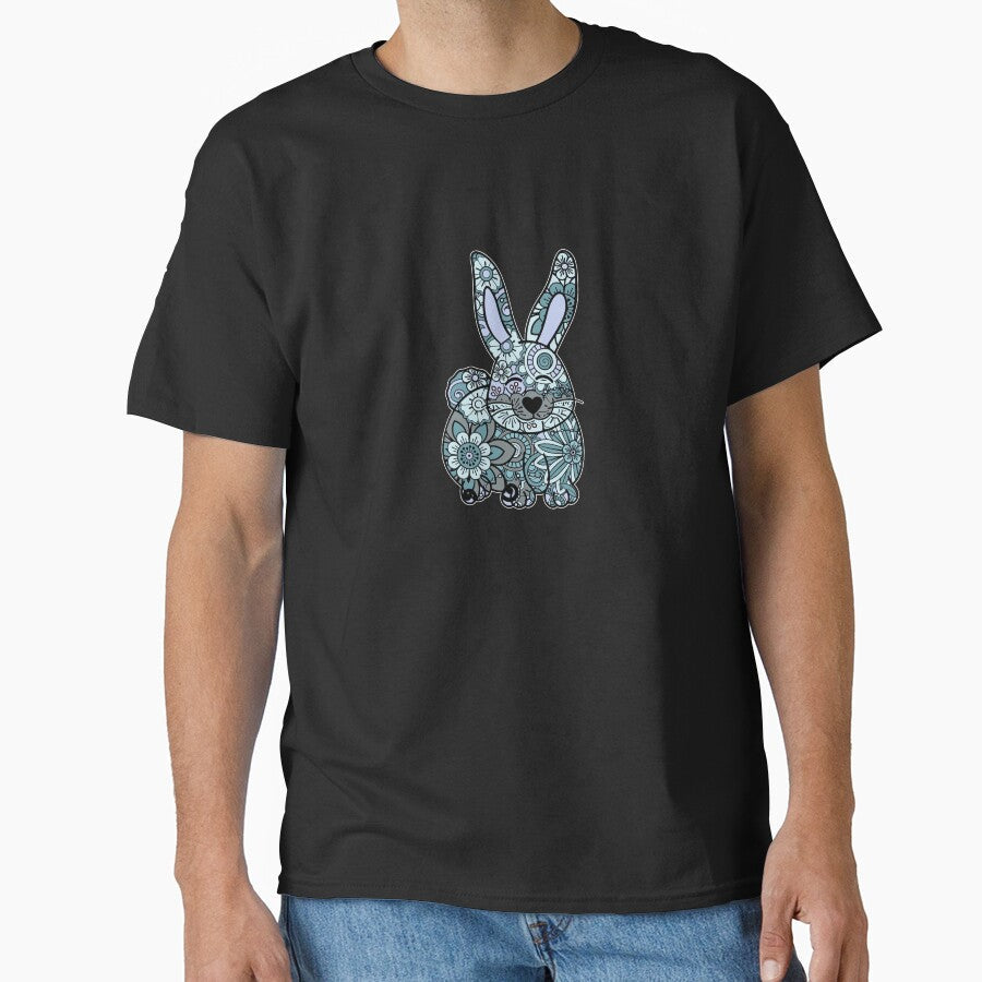 Rabbit Zentangle in Shades of Green And Grey by madtoyman