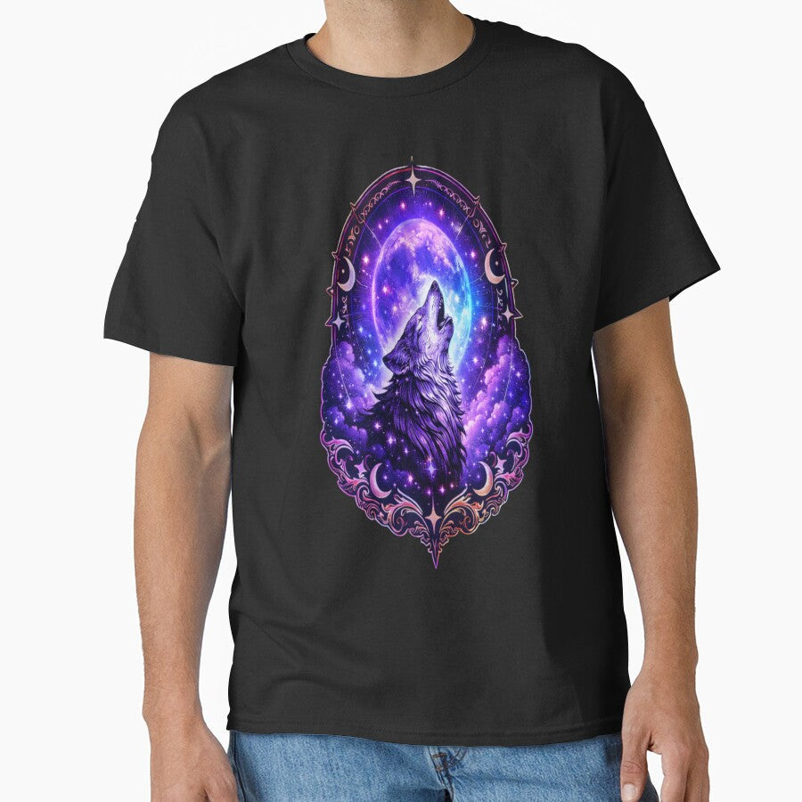 Gothic Wolf Howling at Purple Moon by LunarStillCo