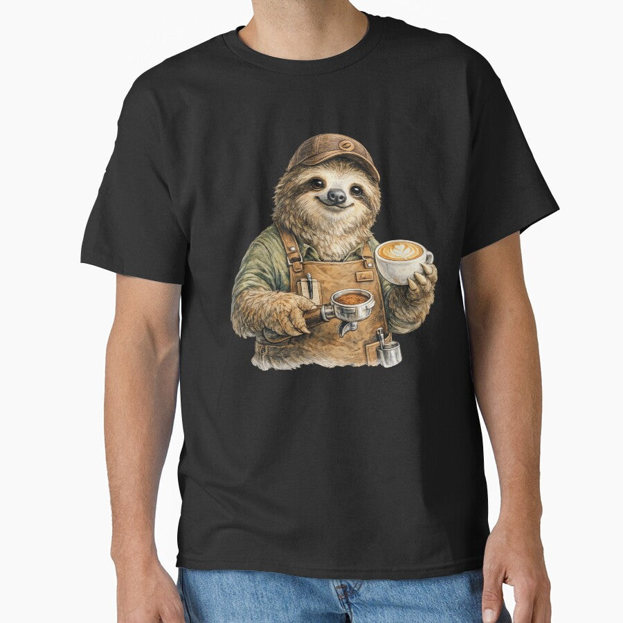 Cute Barista Sloth Clipart by Felixuss