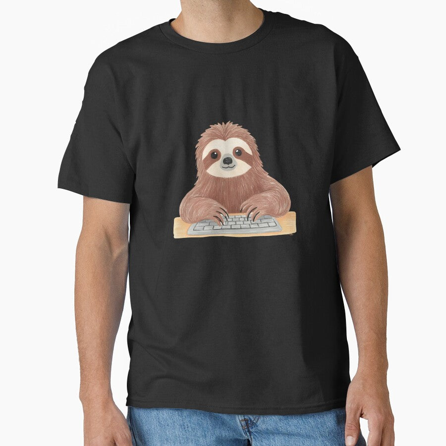Lazy Sloth Using a Computer by slothabelle