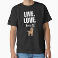 Live, love, goats. Funny goat pet owner saying or quote for goat mom or dad by NBSStore