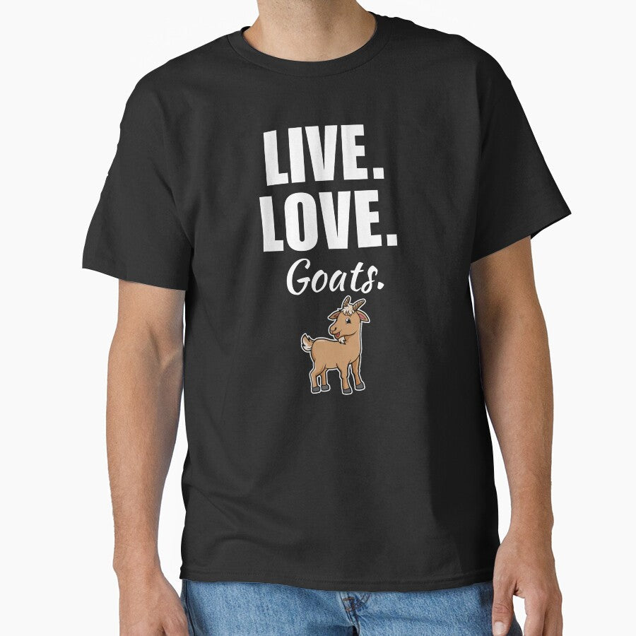 Live, love, goats. Funny goat pet owner saying or quote for goat mom or dad by NBSStore
